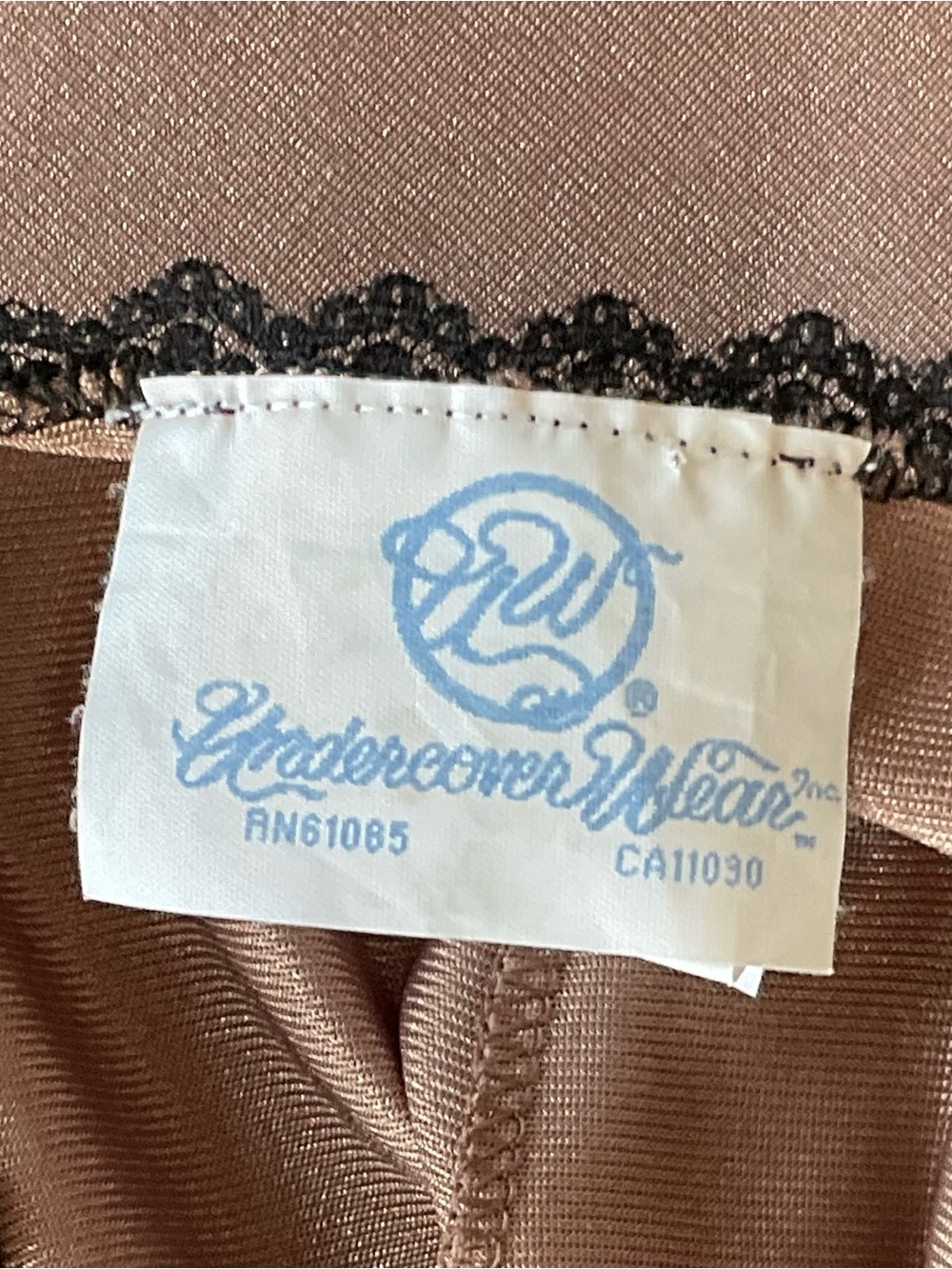UndercoverWear Satin Lace-Trim Chemise in Rose Brown Size 1X - Picture 6 of 7